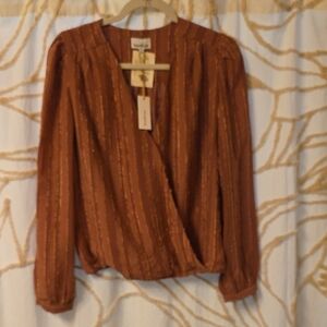 Heartloom Copper Wrap Blouse